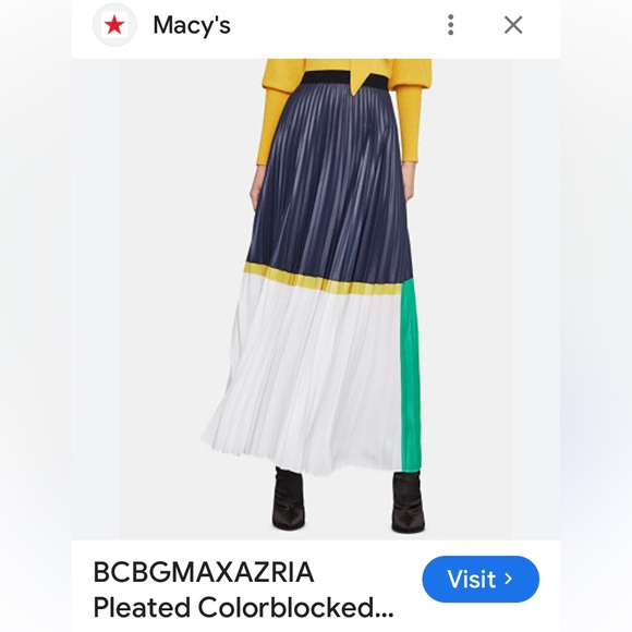 BCBGMaxAzria Dresses & Skirts - BCBGMaxAzria Pleated ColorBlock Maxi Skirt